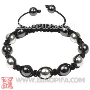 Tresor Sterling Silver Ball Beads and Hematite Sambarla Inspired Bracelets 