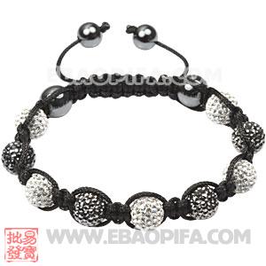 Fashion Tresor Bracelets with white-black Czech Crystal and Hematite beads 