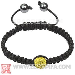 2011 latest Tresor Macrame Bracelets with yellow Crystal and Hematite beads 