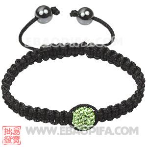 Fashion handmade Tresor Macrame Bracelets with green Crystal and Hematite beads 
