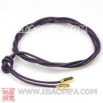 DIY紫色皮绳 925纯银欧洲珠皮绳链