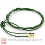 DIY绿色皮绳 925纯银欧洲珠皮绳链