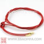 DIY红色皮绳 925纯银欧洲珠皮绳链