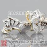 蝴蝶银珠子 潘多拉风格真金18K电镀表面 925纯银珠子 欧洲珠 大孔珠