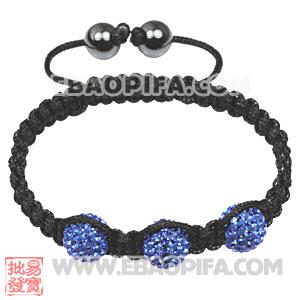 Fashion Tresor Macrame Bracelets Ocean Blue Crystal and Hematite beads 