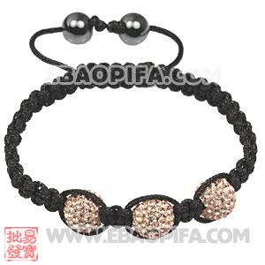 Fashion Tresor Macrame Bracelets Rose Crystal and Hematite beads 