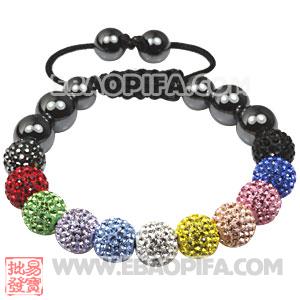 Fashion handmade TresorBeads Bracelets with Dazzling Colorful Czech Crystal and Hematite beads 