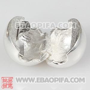 光面圆形定位珠 定位扣 潘多拉风格 925纯银定位扣珠子