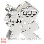 烤漆奥运会标志珠子 运动珠子 925纯银 体育赛事风格珠子