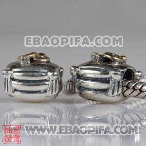 结婚戒指银珠 潘多拉风格真金18K电镀表面 925纯银珠子 欧洲珠 大孔珠