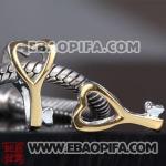 镀金钥匙珠子 潘多拉风格真金18K电镀表面 925纯银珠子 欧洲珠 大孔珠