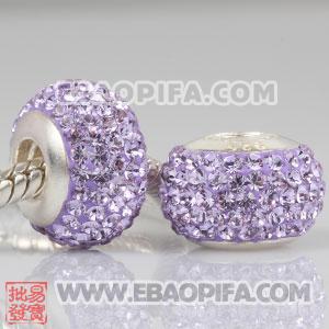紫罗兰奥钻珠子 批发进口奥地利水钻点钻珠 925纯银螺纹管点钻珠