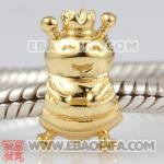 镀金蜜蜂珠子 潘多拉风格真金18K电镀表面 925纯银珠子 欧洲珠 大孔珠
