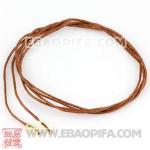 DIY棕色皮绳 925纯银欧洲珠尼龙绳绳链