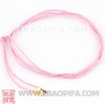 DIY粉色皮绳 925纯银欧洲珠尼龙绳绳链
