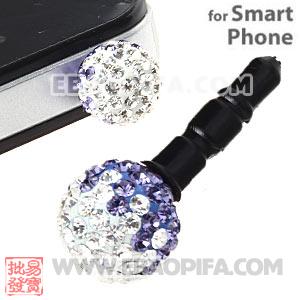 10mm Czech Crystal Ball Earphone Jack Plug For iPhone Wholesale 