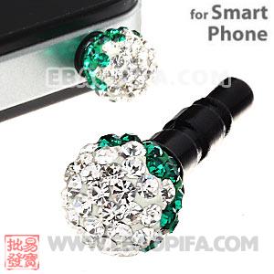 8mm Czech Crystal Ball Earphone Jack Plug For iPhone Wholesale 