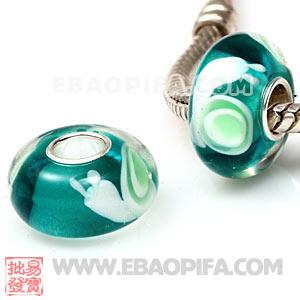 蜗牛精品图案珠子 925纯银直通管琉璃珠 欧洲琉璃珠 动物 心型 花朵 琉璃珠