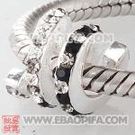 漩涡水钻银珠 批发进口奥地利水钻镶钻 潘多拉风格 925纯银珠子