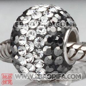 镶混奥钻珠子 批发进口奥地利水钻点钻珠 925纯银直通管点钻珠 10X13mm水钻珠