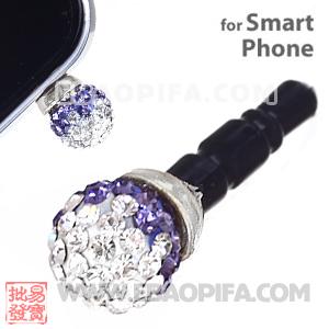 8mm Czech Crystal Ball Plugy Headphone Jack Accessories