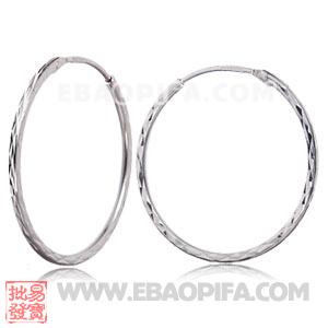 银耳环 DIY欧洲珠 925纯银耳环