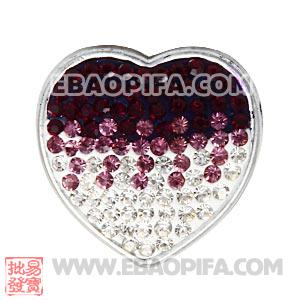 Wholesale Handmade CCB Pave Crystal Heart Charms For Bracelet 