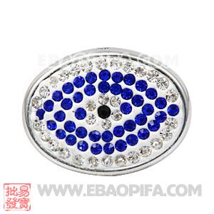 Wholesale Handmade CCB Pave Crystal Evil Eye Charms For Bracelet 