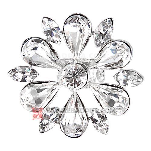 花朵镶钻珠子 厂家进口奥钻花形925纯银珠子欧洲大牌风格批发