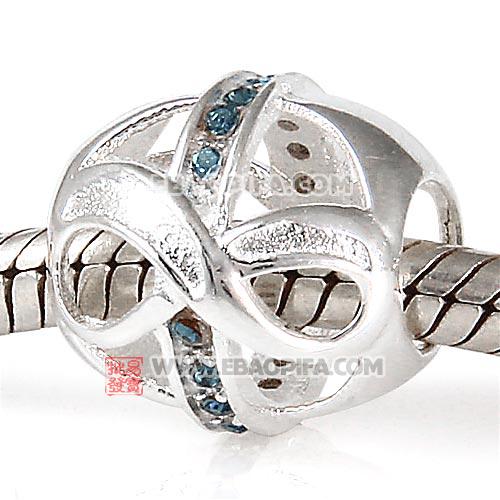 8字形镂空水钻珠子 厂家直销925纯银进口奥地利水钻珠