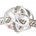 8字形镂空水钻珠子 厂家直销925纯银进口奥地利水钻珠