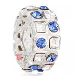 镶方形钻圆珠子 厂家直销欧洲大牌925纯银镶进口奥地利蓝色水钻珠子