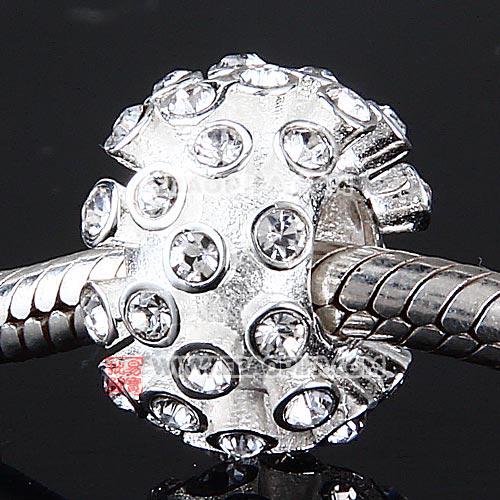 白色奥钻圆形珠子 现货批发925纯银珠子奥地利进口白色水钻