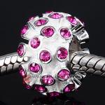 紫红奥钻圆形珠子 现货批发925纯银珠子奥地利进口紫红水钻