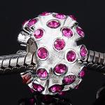 紫红奥钻圆形珠子 现货批发925纯银珠子奥地利进口紫红水钻