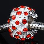 红锆石奥钻圆形珠子 现货批发925纯银珠子奥地利进口红锆石水钻