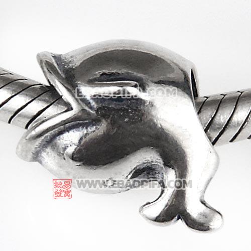 鲸鱼925纯银珠子 厂家直销生产批发 欧美大牌饰品
