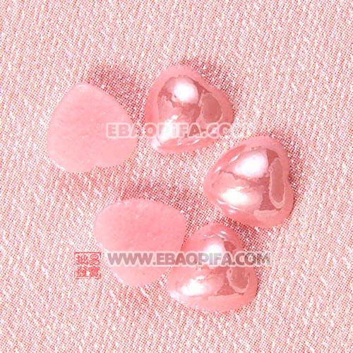 6mm 陶瓷粉色心形小瓷片直销批发