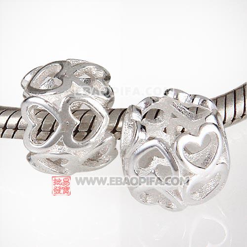 心型925纯银珠子厂家生产直销批发