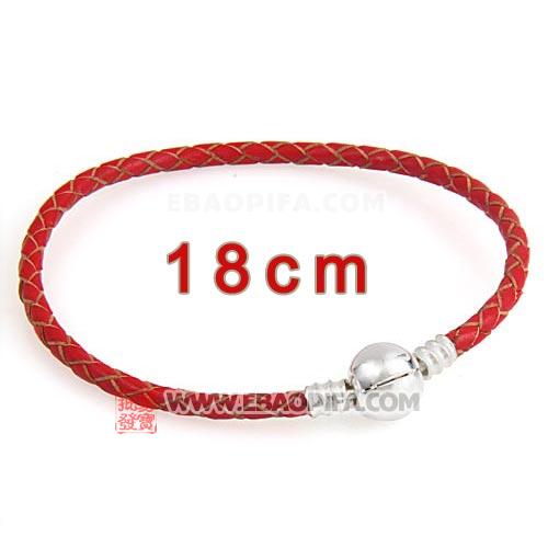 红色18cm进口皮绳手链
