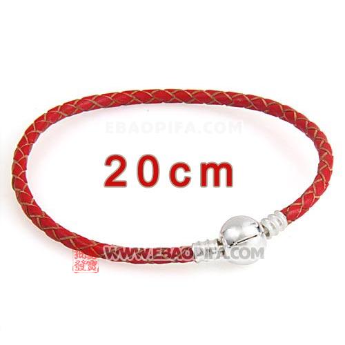 红色20cm进口皮绳手链