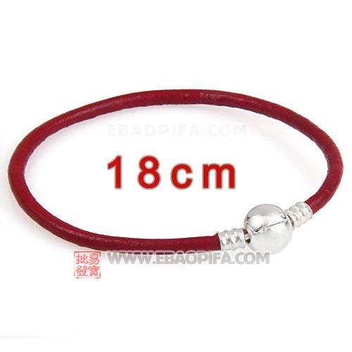红色18cm牛皮绳手链