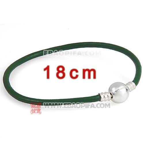 绿色18cm牛皮绳手链