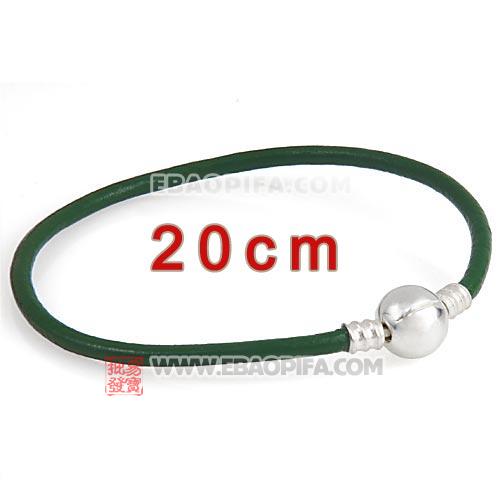 绿色20cm牛皮绳手链