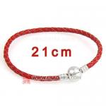 红色21cm进口皮绳手链