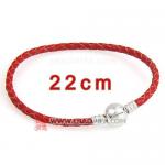 红色22cm进口皮绳手链
