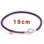紫色19cm牛皮绳手链