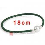 绿色18cm牛皮绳手链