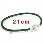 绿色21cm牛皮绳手链