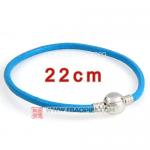 蓝色22cm牛皮绳手链